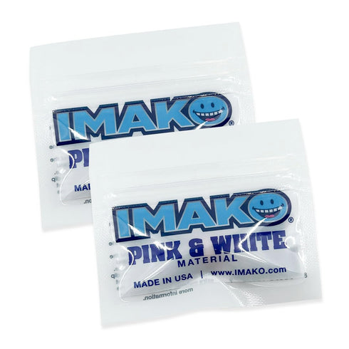 Imako Cosmetic Moldable Fitting Material - Pink & White, 2 Pack, Gums and Teeth, Made in USA