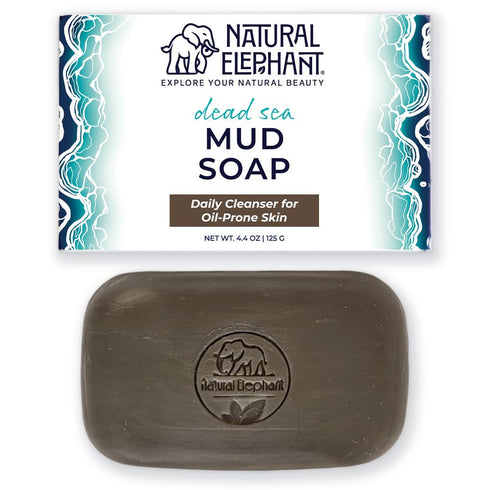Natural Elephant Dead Sea Mud Soap 4.4 oz (125 g) – All-Natural Face and Body Cleanser with Mineral-Rich Mud