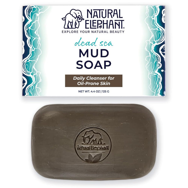 Natural Elephant Dead Sea Mud Soap 4.4 oz (125 g) – All-Natural Face and Body Cleanser with Mineral-Rich Mud