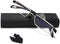 EYEURL Half-Frame Reading Glasses for Men and Women, +1.5 Anti-blue Lightweight Quality Thin Optics Eyeglass