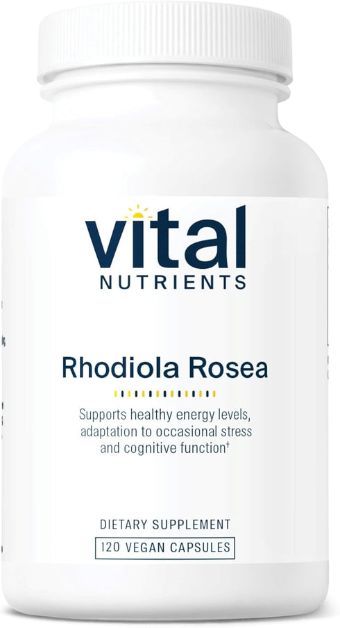 Vital Nutrients Rhodiola Rosea Supplement for Healthy Energy, Memory, Stress Support, 120 Capsules