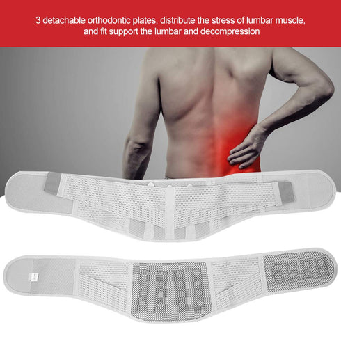 ZJchao Unisex Magnetic Lower Back Brace for Pain Relief, Adjustable Lumbar Support Belt, Breathable Waist Support