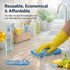 Reusable Yellow Kitchen Dishwashing Gloves - Medium & Small Sizes