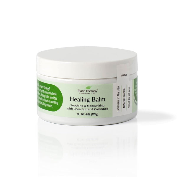 Plant Therapy Healing Balm 4 oz, 100% Pure & Natural, Soothing Ingredients: Shea Butter, Tamanu Oil, Calendula