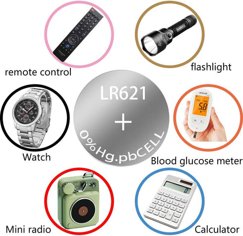SKOANBE 10-Pack LR621 AG1 SR621SW 1.5V Watch Batteries