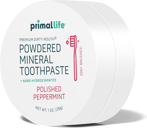 Primal Life Organics Dirty Mouth Toothpowder, Peppermint, 1 oz, Good for 200+ Brushings