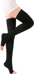 TOFLY 1 Pair Thigh High Open Toe Compression Stockings 15-20mmHg - Comfortable Unisex Design with Silicone Band