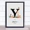 The Card Zoo New Baby Birth Details Nursery Jungle Animals Initial Y Keepsake Gift Print
