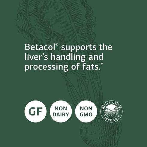 Standard Process Betacol - Liver Support Whole Food Supplement with Niacin, 90 Capsules for Health and Wellness