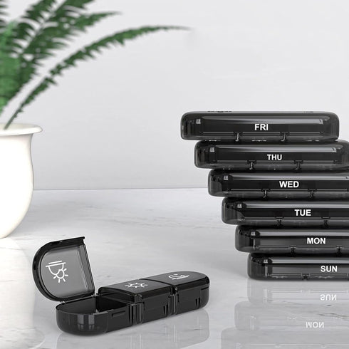 Meiliyizu 3 Weekly for Pill Organizer Times a Day for Pill Box with Portable Canvas Bag for Pill Container Medication