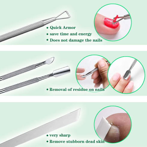 Ingrown Toenail Pedicure Tool Kit, 11 Piece Stainless Steel Nail Care Treatment for Nail Correction and Pain Relief