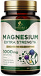 Magnesium Pills Extra Strength 1000mg | 60 Capsules | Chelated for Ultra Absorption | Non-GMO Supplement for Bone,