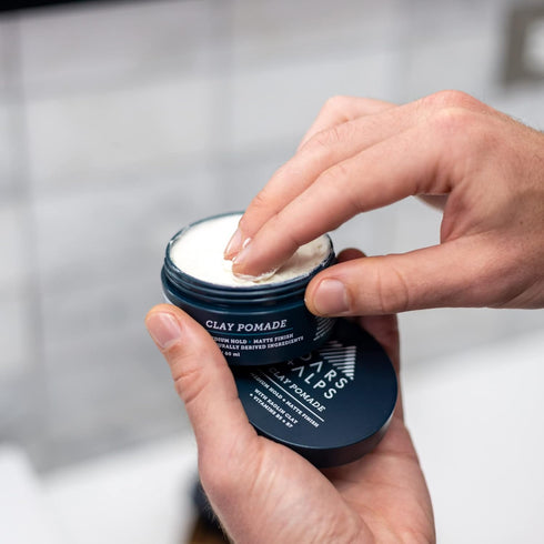 Oars + Alps Clay Hair Pomade for Men, Promotes Hair Growth, Medium Hold, Matte Finish, 2.4 Oz