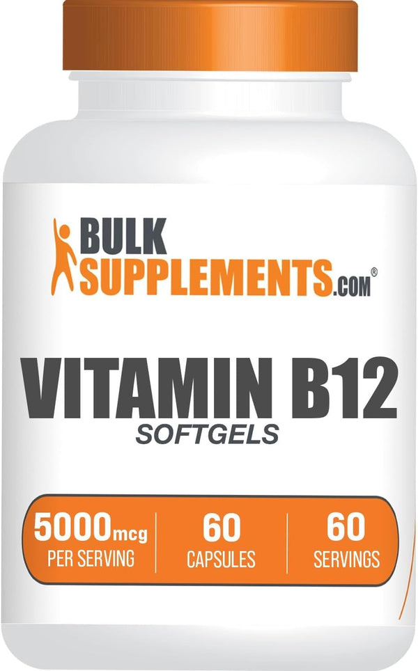 BulkSupplements.com Vitamin B12 1000 mcg Softgels, 60 Softgels, Gluten Free, Cyanocobalamin, 1 Softgel per Serving
