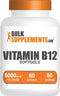 BulkSupplements.com Vitamin B12 1000 mcg Softgels, 60 Softgels, Gluten Free, Cyanocobalamin, 1 Softgel per Serving