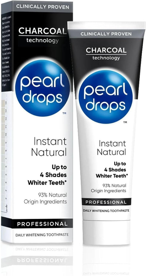 Pearl Drops Instant Natural White Activated Charcoal, 75ml