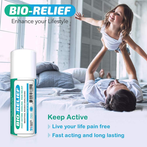 BIO-Relief Pain Relief Gel, 10% Menthol & Arnica Montana, 3 oz Roll-on for Joint, Muscle, Back Pain, Fast Acting