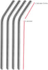 Stainless Steel Drinking Straws Set of 4, Curved Metal Straws Reusable for 20 oz Tumbler, Cleaning Brush Included