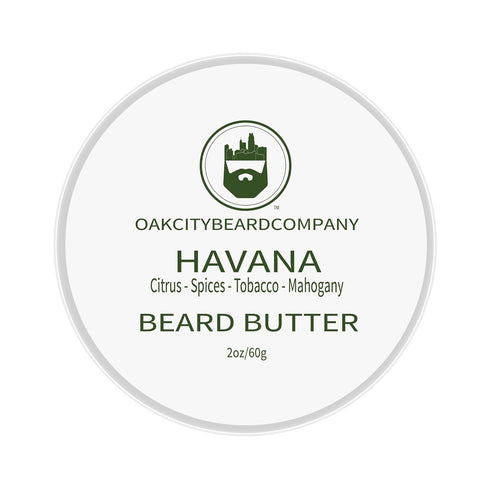 Oak City Beard Company - Havana - 2 Ounce Beard Butter - Citrus, Spices, Tobacco - Beard Conditioner