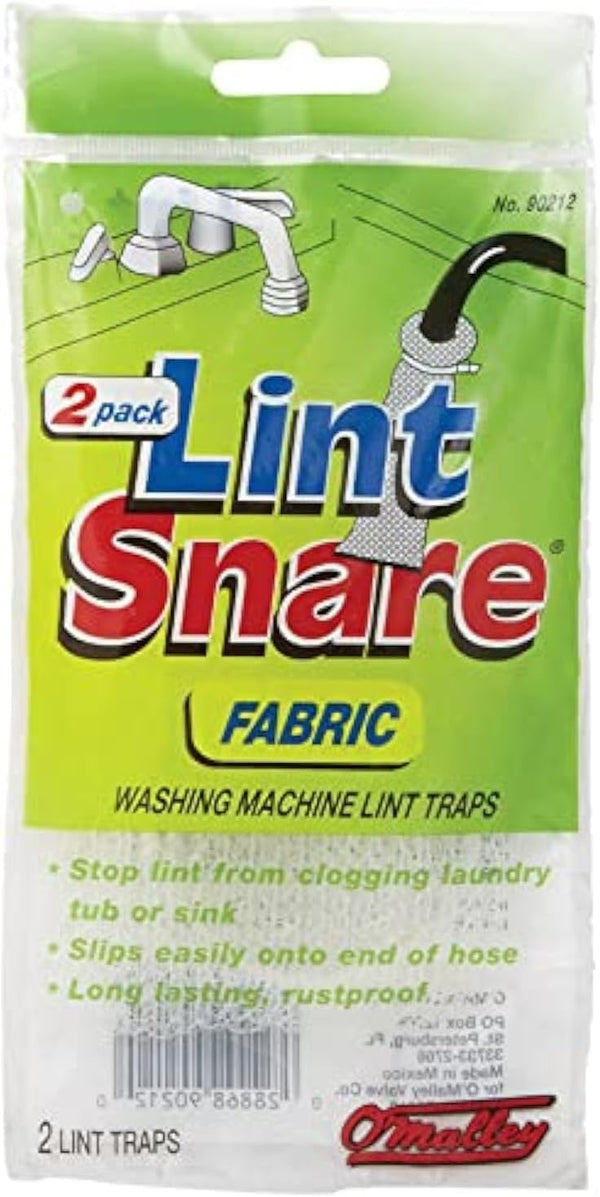 O'Malley Lot of 12 Lint Snare Fabric Washing Machine Traps with Ties (6 Packs of 2)