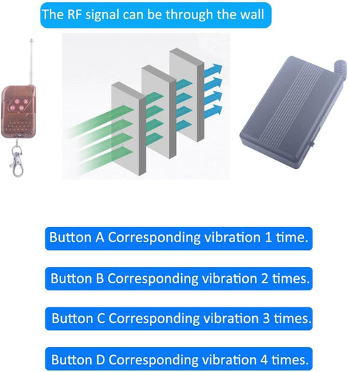 Mangood 4 4CH (1* Mini Remote Control Vibrator Reminder Times Vibrations Wireless Remote Vibrator Reminders Wireless