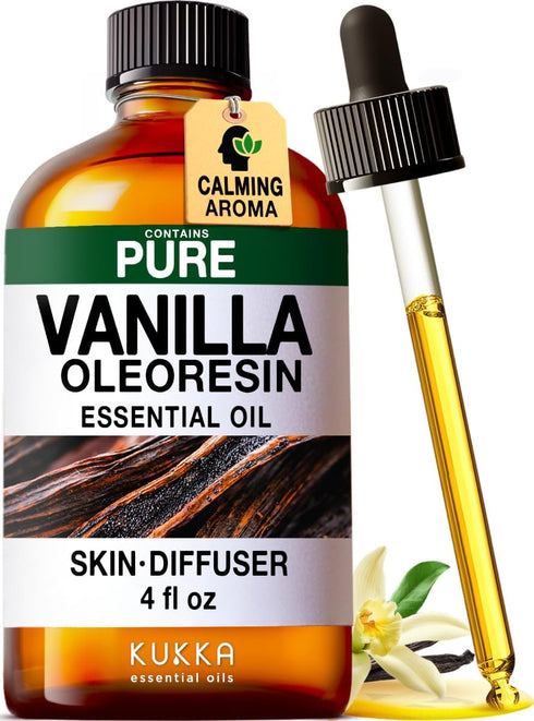 Set Set 2x4 oz Vanilla Essential Oil for Diffuser & Orange Essential Oil for Diffuser - Aromatherapy Grade Essential