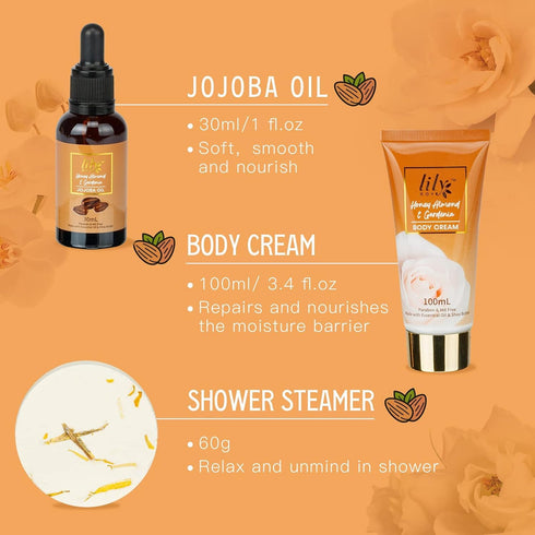 Mothers Day Spa Gift Baskets Set for Women, 12pcs Honey Almond Bath and Body Spa Kit