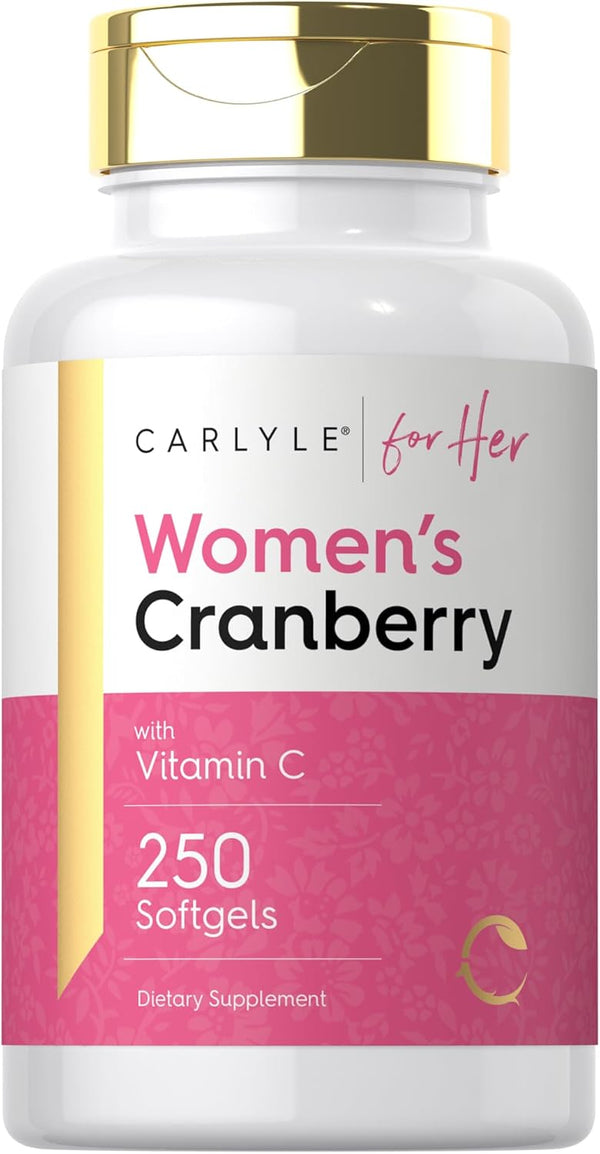 Carlyle Cranberry Pills for Women | 250 Softgels | Non-GMO, Gluten Free Supplement with Vitamin C for Her