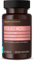 Amazon Elements Folic Acid 800 mcg, 180 Count, Women's Dietary Supplement for Healthy Prenatal Development