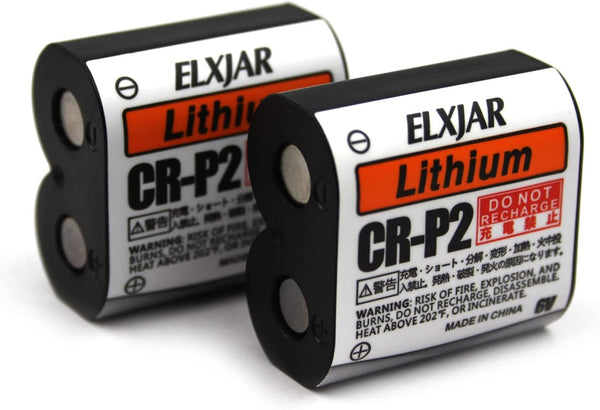 6V 1500mAh CR-P2 Lithium Photo Battery (2-Pack), Replaces 223A, 2CR-P2, EL223AP, DL223A