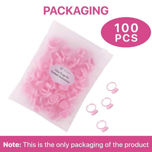 Pretty Memory Glue Rings for Eyelash Extensions, 100PCS Blooming Lash Glue Holder, Pink Volume Fanning Cup
