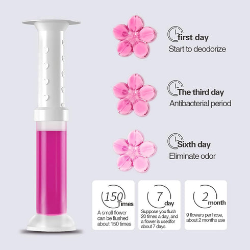 EKE Toilet Gel - Toilet Stain Removal Cleaning Air Freshener, 72 Flower Stamps, Pack of 6 Scents