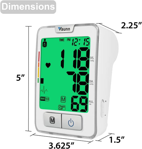 Vaunn Medical Automatic Blood Pressure Machine with Large Cuff, Digital Monitor, Upper Arm Cuff 8.7-16.5" (vB100A)