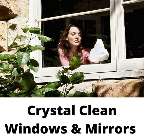 Crystal Clean Eco-Cloth, Lint-Free Microfiber Cloth for Windows, Glass, Stainless Steel, 5 Pack, White, 16''x16''