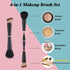 4 in-1 Makeup Brush Set, Foundation Brush Blush Brush Eyeshadow Powder Brush Concealer Brush All-in-One Travel Makeup Brushes Double Ended Makeup Brush for Foundation, Concealer, and Powder