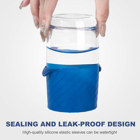Leak Locks Silicone Travel Covers, Elastic Sleeves for Leak Proofing Travel Size Container for Shampoo & Skincare