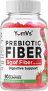 YUM-V'S Prebiotic Fiber Gummies for Adults & Kids, 5g Digestive Aid, Keto Friendly, No Sugar Added (90 Count, Pack of 2)