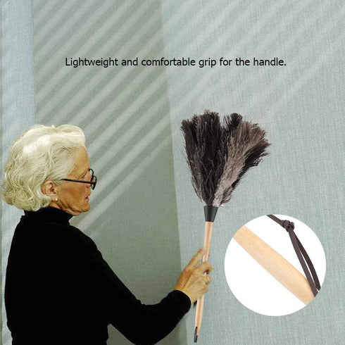 Handmade Washable Duster with Wooden Handle - Eco-Friendly Cleaning Tool
