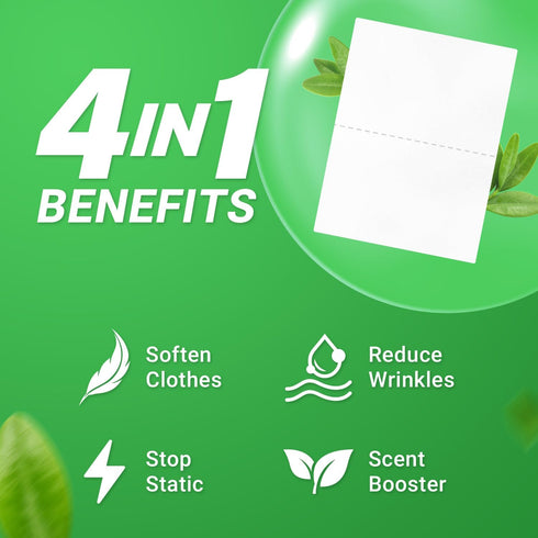 Fabric Softener Sheets for Washing Machine, No Plastic Jug Soap Strips, Alternative to Fabric Softener Liquid and Pods, Unscented Fragrance Free, Up to 240 Loads