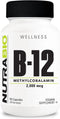 NutraBio Methyl B-12 Vitamin Supplement, 2000mcg - 90 Vegetable Capsules for Cellular Health and Wellness