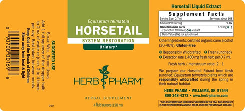 Horsetail 4 Herb Pharm Liquid Extract for Urinary System Support - Ounce