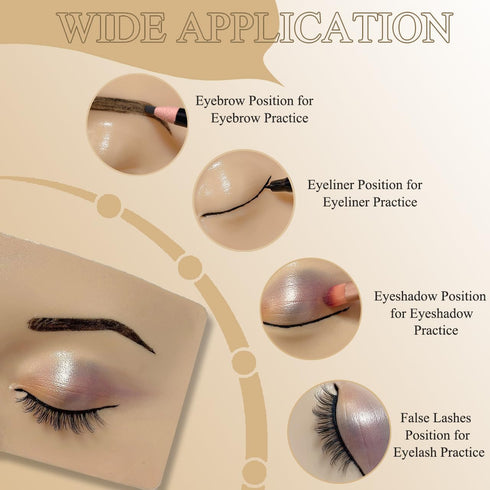 Makeup Practice Face Board, 3D Silicone Half Face for Eyelash and Eye Shadow Practice for Students and Beginners