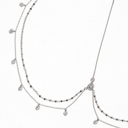 STONEFANS Silver Rhinestone Head Chain Jewelry, Layered Wedding Headpiece Hair Accessories for Women and Girls