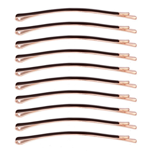Yishenyishi Pack of 10 Curved Jumbo Bobby Pins - Hair Clips (Brown-10pcs)