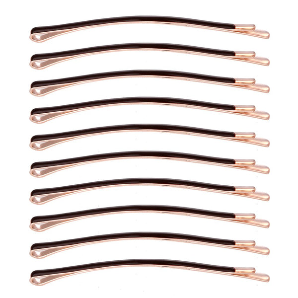 Yishenyishi Pack of 10 Curved Jumbo Bobby Pins - Hair Clips (Brown-10pcs)