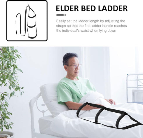 Ipetboom Adjustable Elder Pull Up Strap Bed Ladder Multi-Functional Physiotherapy Aid for Seniors and Disabled for Home