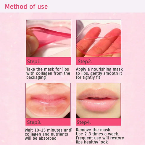 Jakuva 30PCS Moisturizing Collagen Lip Masks for Dry Lips and Anti-Aging