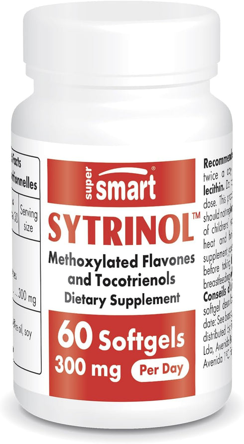 Supersmart Sytrinol Supplement - 300mg per Day, High Absorption, Gluten Free, 60 Softgels