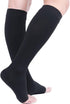 Knee High Compression Stockings, Firm Support 20-30 mmHg, Open-Toe, Ankle & Arch Support, 1 Pair Black 3XL