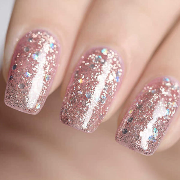 Vishine Gelpolish Professional UV LED Soak Off Nail Polish, Glitter Pink, 1353